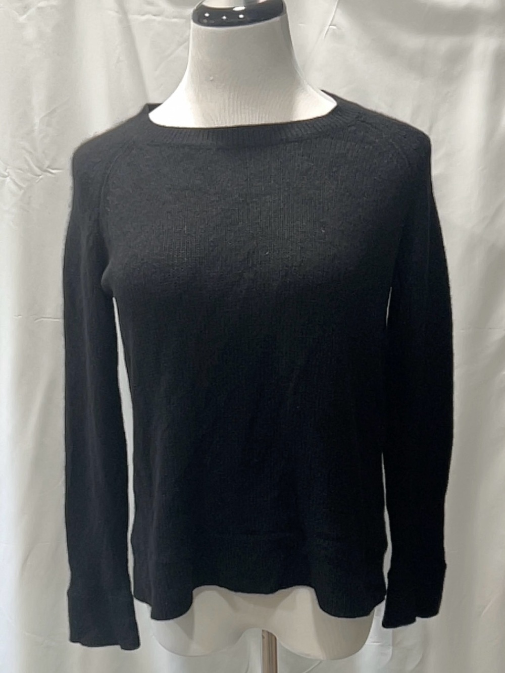 360 Cashmere Black 100% Cashmere Long Sleeve Crewneck Sweater Women’s XS